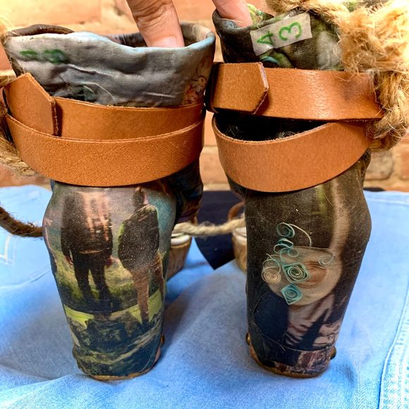 VINTAGE Redesigned Fabric Collage Wedges - Picture 10 of 12